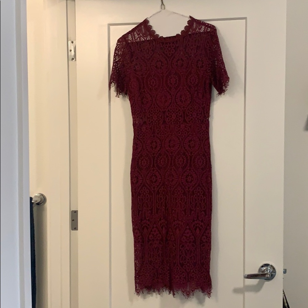 Francescas Lace Maroon Dress